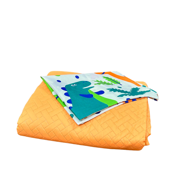 CUBRECAMA INFANTIL NARANJA - MOSTAZA